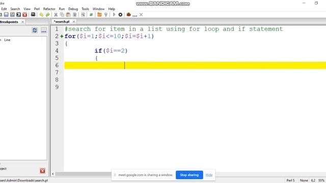 Search for a given item in a list using for and if statement i Padre Perl смотреть онлайн
