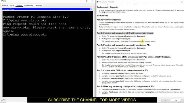 20.3.6 Packet Tracer - Use the ping Command || Cisco Network Academy || Use of PING Command смотреть онлайн