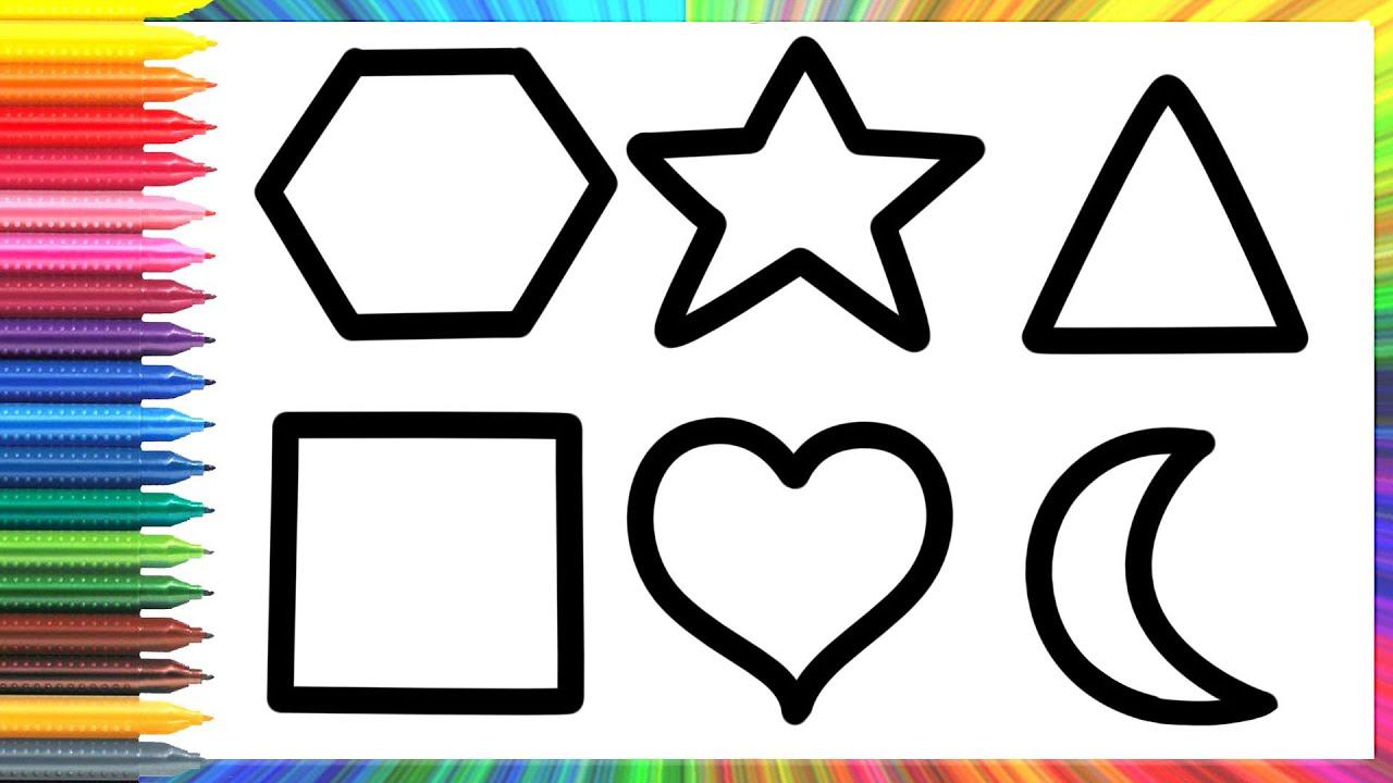 How to draw simple geometric shapes for kids/Cómo dibujar formas geométricas simples para niños смотреть онлайн