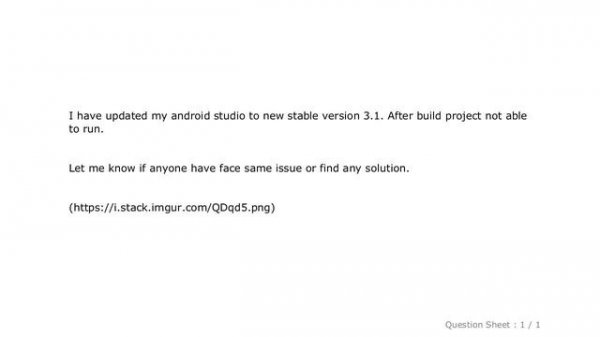 Android : Error running 'app': Unknown error in Android studio 3.1