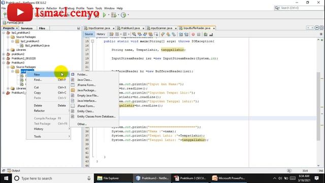 Input dari keyboard di java class смотреть онлайн