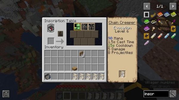 How to use put spells into your spell book - Inscription Tables - Iron's Spells  - 1.20.1