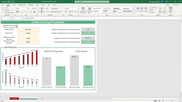 Credit Card Payoff Calculator Excel Template Step-by-Step Video Tutorial by Simple Sheets смотреть онлайн