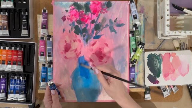 Рисую огромным набором гуаши Малевичъ / мастер-класс цветы гуашью смотреть онлайн