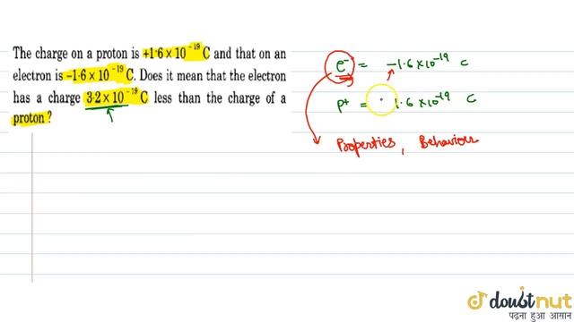 The charge on a proton is `+1.6 X 10(-19) C` and that on an . electron is `-1.6 X 10 (-19)C.` Do... смотреть онлайн