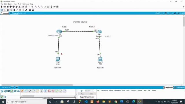 Configure IP static routing in Hindi | Static Routing using 2 routers and 2 pc смотреть онлайн