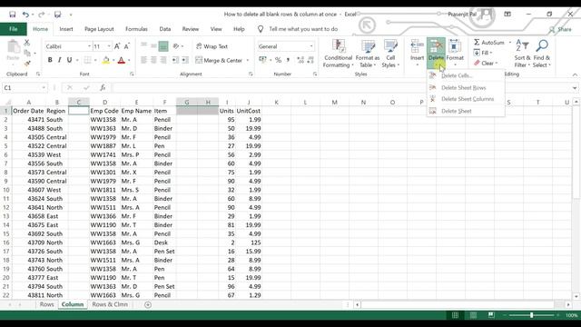 Delete blank rows and columns in excel (Hindi) | Delete all blank rows | Delete all blank columns смотреть онлайн