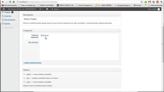 Tutorial Wordpress - 6 - Enlaces (links) смотреть онлайн