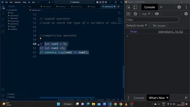 Session 4 : Javascript Tutorial for Beginners (Telugu) I operators in Javascript @LuckyTechzone смотреть онлайн