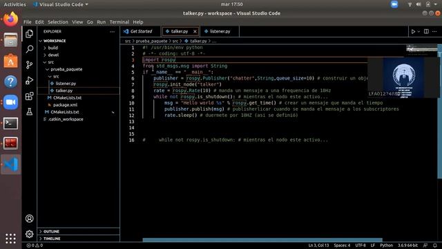 ROS ¿Cómo crear un talker y un listener con Python(rospy/catkin)? смотреть онлайн