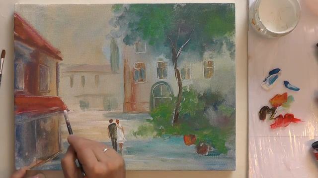 Рисуем акрилом. Видео. Курортный роман. Draw with acrylic. Video. смотреть онлайн