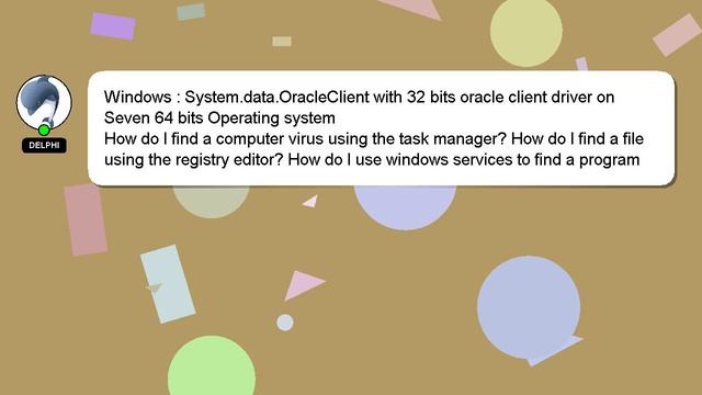 Windows : System.data.OracleClient with 32 bits oracle client driver on Seven 64 bits Operating sys смотреть онлайн