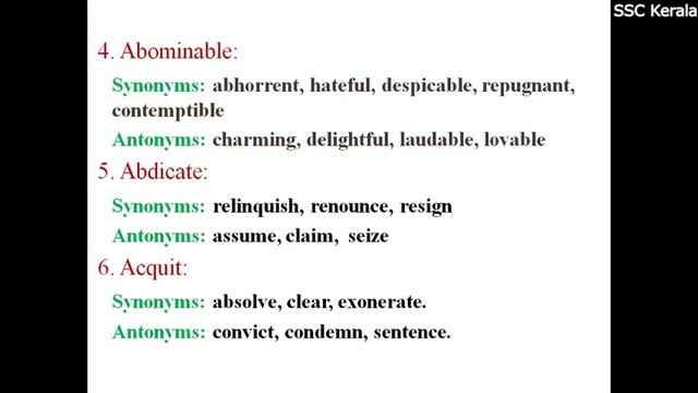 Antonyms & Synonyms ¦ Part 1 ¦ For PSC/SSC/KAS - by SSC Kerala in Malayalam. #ssc #psc #kas смотреть онлайн