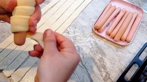 Сосиски в тесте из готового, слоёного, дрожжевого теста