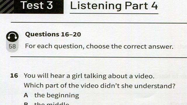 A2 - KEY FOR SCHOOLS TRAINER- TEST 3 Listening 2020 смотреть онлайн