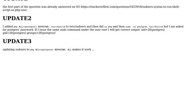 DevOps & SysAdmins: sudoers syntax to run shell script as php user? (2 Solutions!!) смотреть онлайн