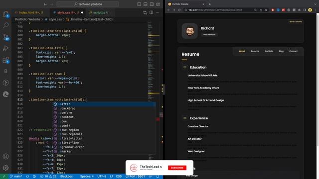 Portfolio Website - PART 4 : Resume Section смотреть онлайн