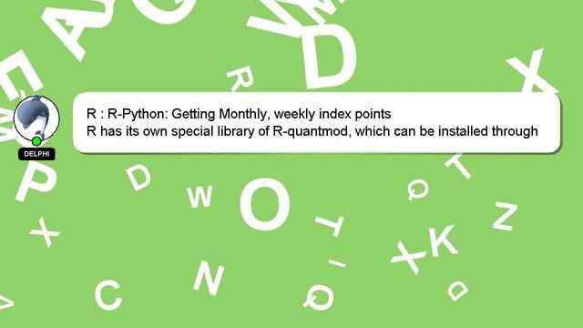 R : R-Python: Getting Monthly, weekly index points смотреть онлайн