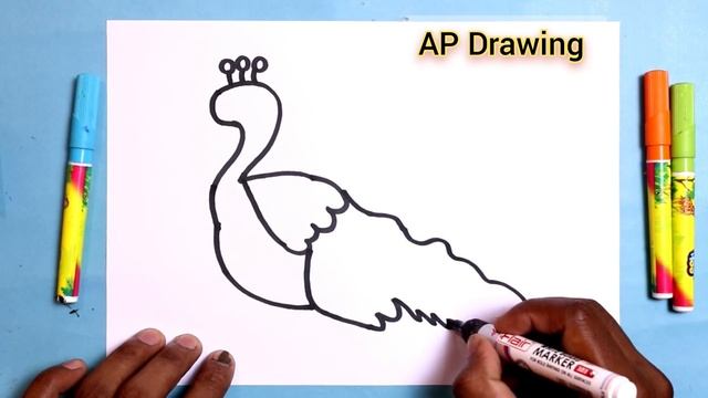 मोर का चित्र आसानी से बनाना सीखे // how to Draw Peacock from 2 number step by step learning Drawing смотреть онлайн