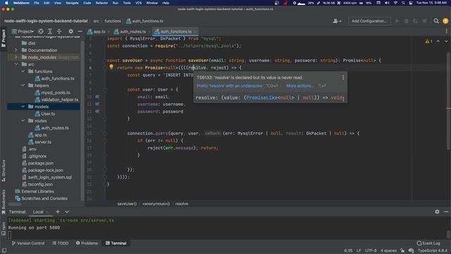User Login w/ Node: Part 12 (Node Pt. 5) - Insert Into MySQL - UIKit Swift 5 Xcode смотреть онлайн