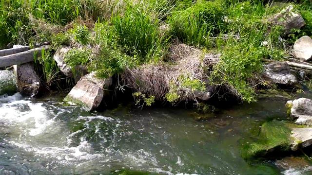 Искусственный водопад на речке Чардым около с. Михайловка Новобураского района смотреть онлайн