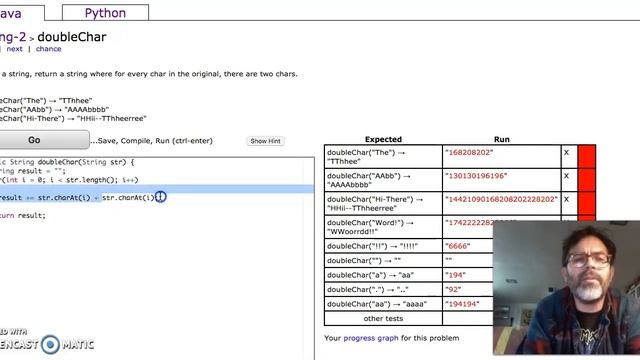 CodingBat String2 doubleChar смотреть онлайн