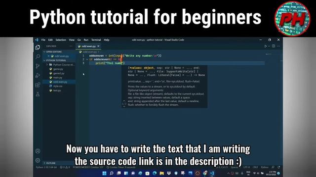 Python tutorial | Project-1: Odd or Even number detector смотреть онлайн