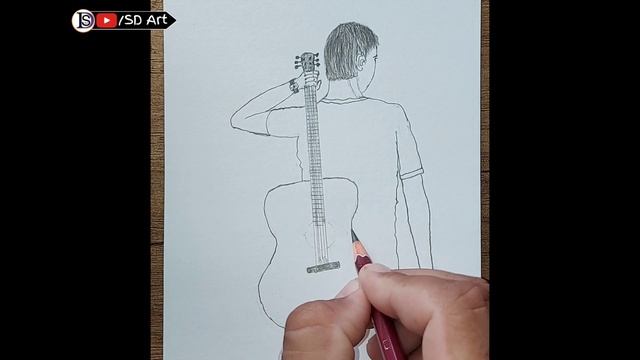 How to draw a boy with guitar | Guitar sketch | guitar drawing | @sdart84 смотреть онлайн