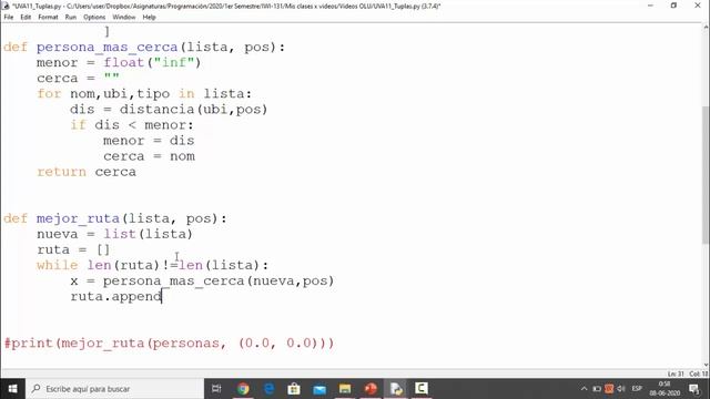 Ejercicio de Listas de tuplas - Python 3.7 - pregunta b смотреть онлайн