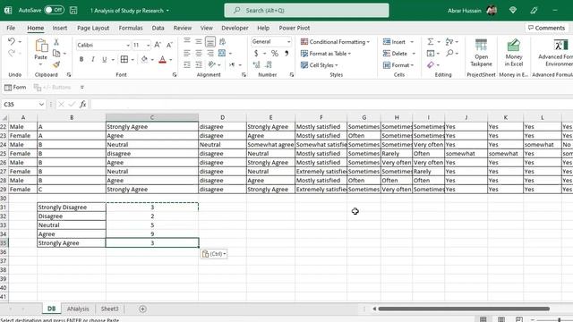 MS Excel Full Course | Analysis of a Research, Study or Survey in MS Excel | Part 1 смотреть онлайн