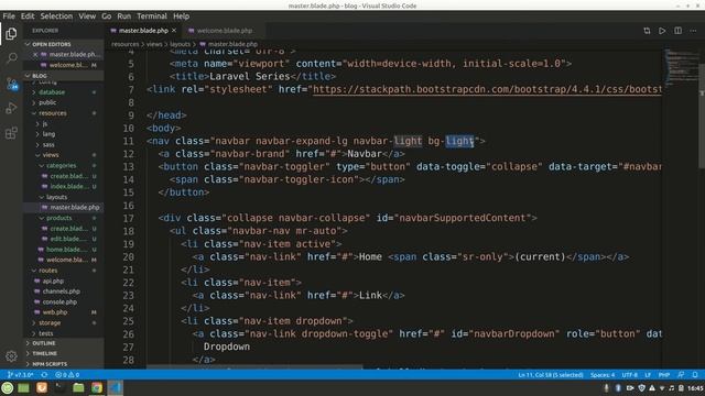 Laravel @yield section and @extends , add Navbar in every View file смотреть онлайн