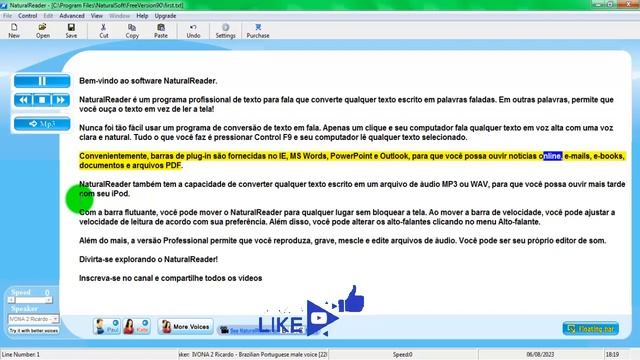 Como Usar O Programa Natural Reader na Versão Free - Leitura Digital Texto Em Voz смотреть онлайн
