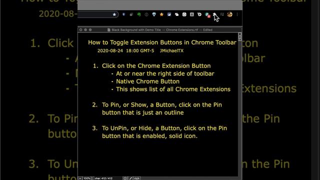 Demo How to Toggle Google Chrome Extension Toolbar Buttons On/Off or Pin/Unpin смотреть онлайн