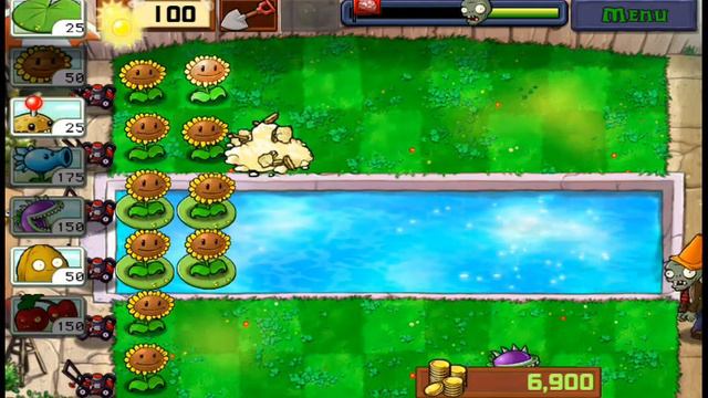Plants vs. Zombies — Бассейн 1 + достижение Don't Pea In The Pool смотреть онлайн