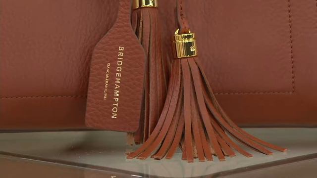 Isaac Mizrahi Live! Bridgehampton Pebble Leather Satchel Handbag on QVC смотреть онлайн