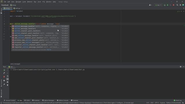 Создание телеграм-ботов на python (telebot) #22 / Обработчик отредактированных сообщений смотреть онлайн
