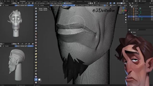 Простой процесс создания 3Д мужчину Blender смотреть онлайн