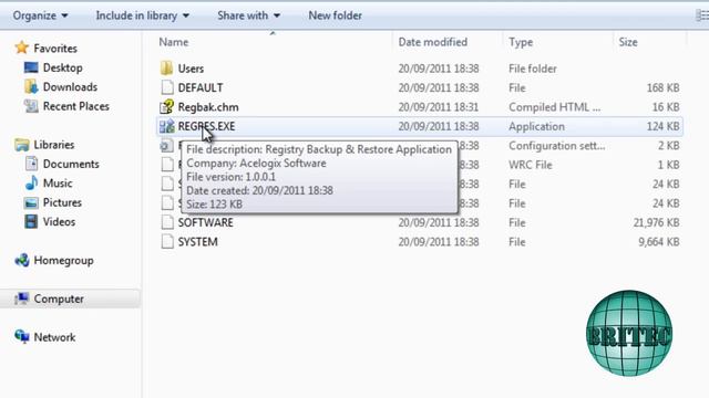 RegBak, Registry Backup And Restore Tool by Britec смотреть онлайн