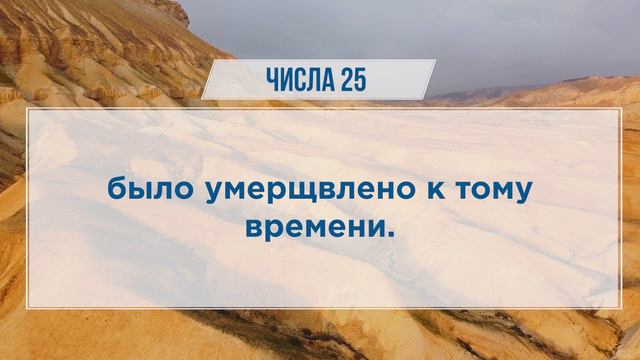 ЧИСЛА глава 25 | Чтение Библии | Библия в современном переводе смотреть онлайн