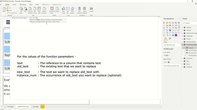 DAX Language - SUBSTITUTE Function in Power BI смотреть онлайн