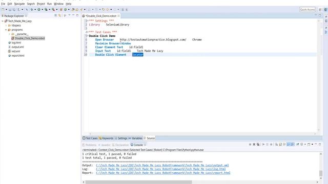 Robot Framework | Selenium | Double Click смотреть онлайн