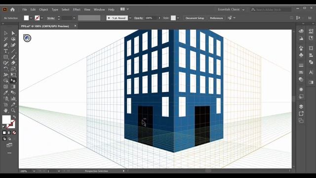 Perspective grid tool | Adobe Illustrator CC | Tutorials. смотреть онлайн