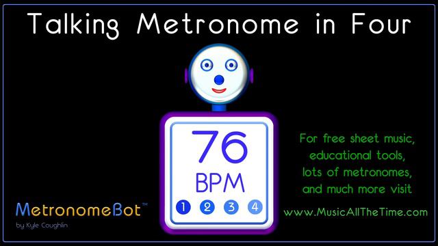 Talking metronome in 4/4 at 76 BPM MetronomeBot смотреть онлайн