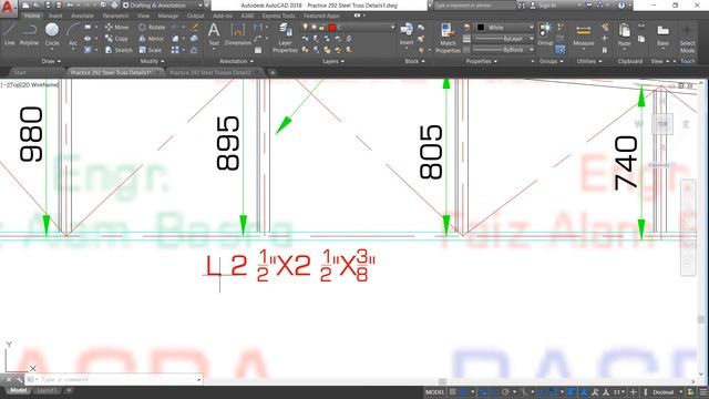 AUTOCAD # 292 How to make Steel Truss Shed Size 73'x100' Part1 смотреть онлайн