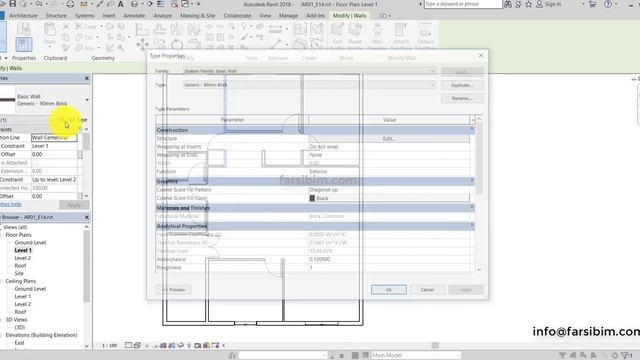 آموزش رویت معماری-فصل 2 قسمت 2 تغییر مصالح دیوار - Revit Architecture смотреть онлайн