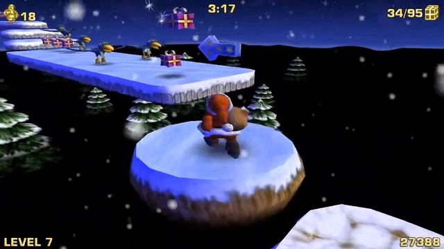 Santa Claus in Trouble, Level 7, all presents, all extra lives, high frame rate смотреть онлайн