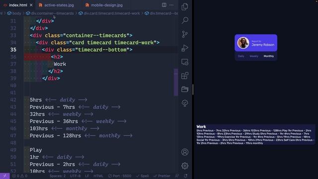 Live Code: Frontend Mentor Time Tracking Dashboard (1/2) смотреть онлайн