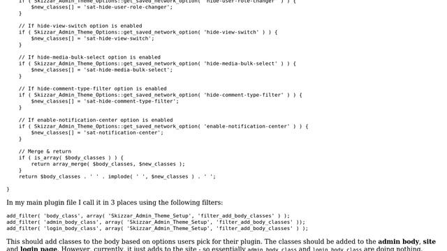 Wordpress: Wordpress php filter admin_body_class not working смотреть онлайн