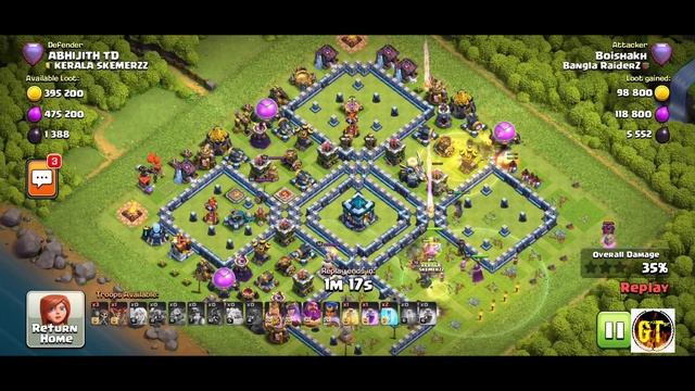 Tutorial about Ice Land base clear|Clash of clan|Anti 3* base|th#13|Hybrid смотреть онлайн