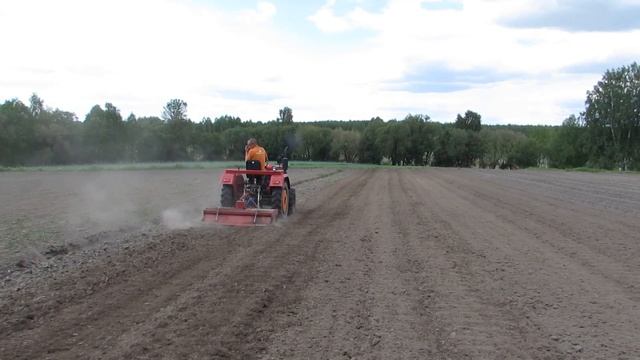 Шифенг Shifeng SF244 первый выезд с фрезой под помидоры. смотреть онлайн